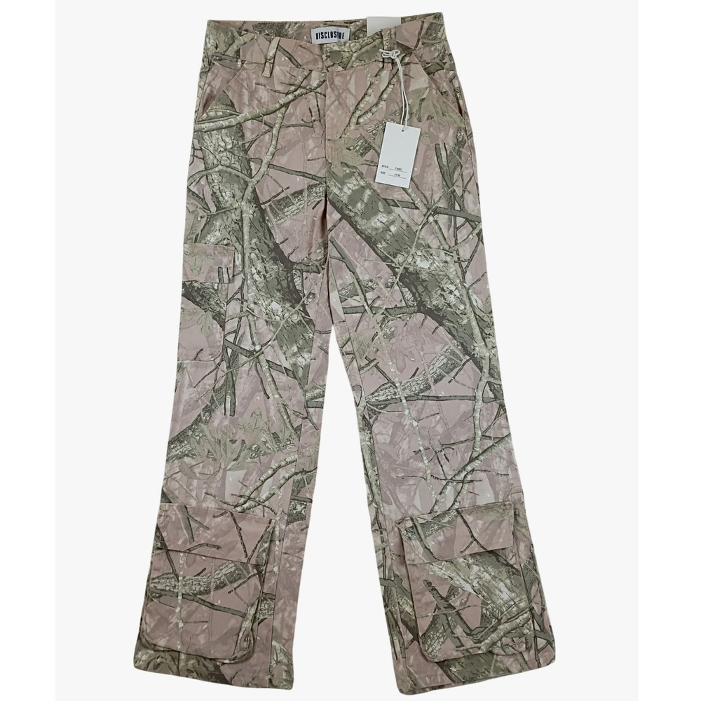 Disclosure Wide Leg Cargo Pants Women 11/30 30X30 Pink Tree Camo Y2K Streetwear